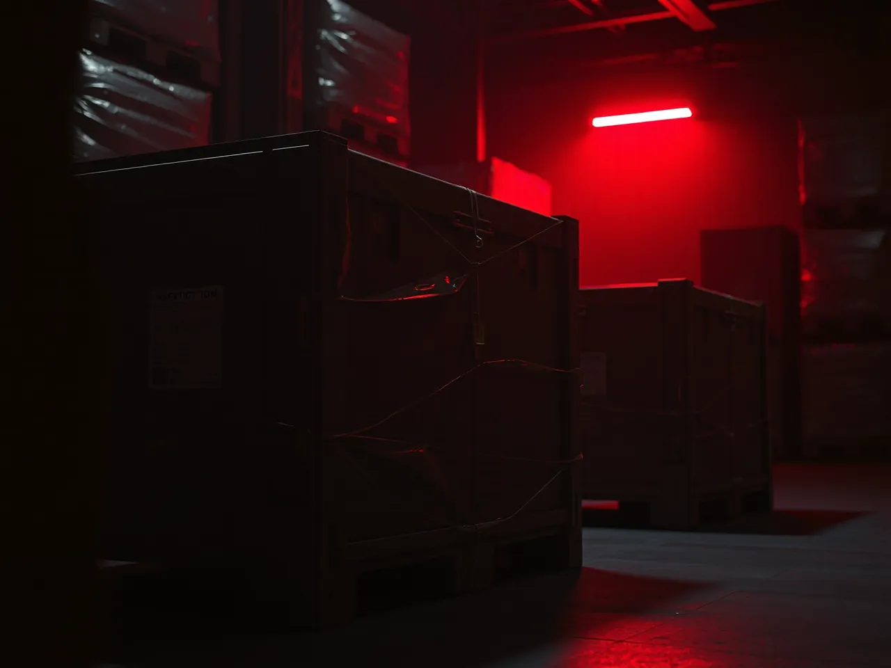 Sealed crates with inspection tags