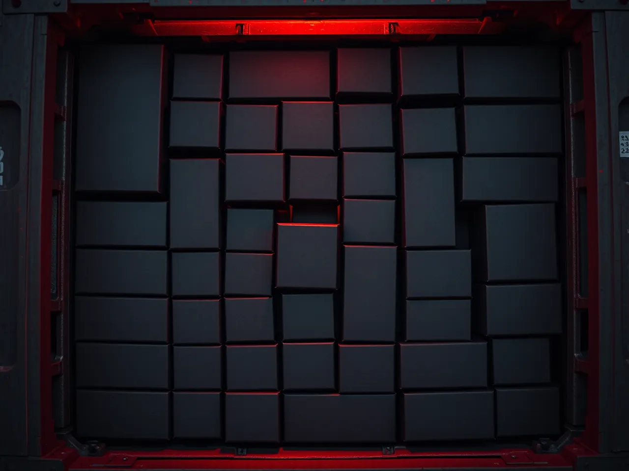 Boxes of different sizes packed into a crate