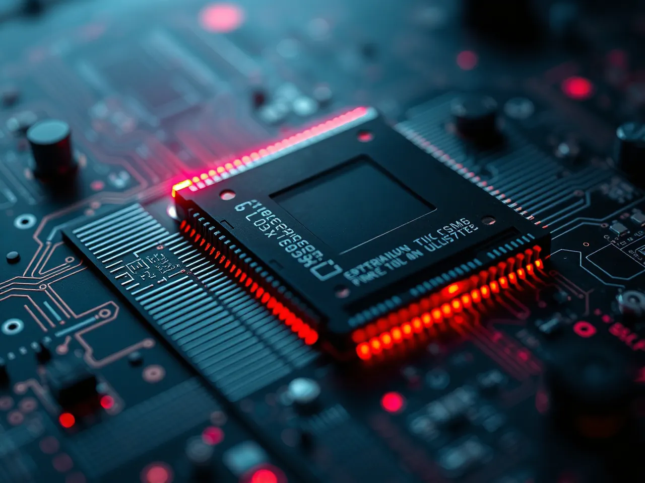 A macro view of a silicon chip