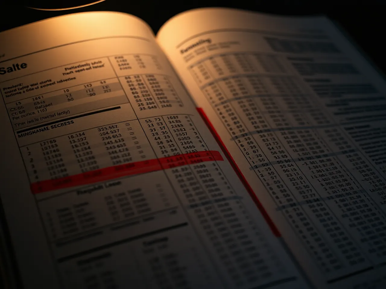 A technical manual open to a data table