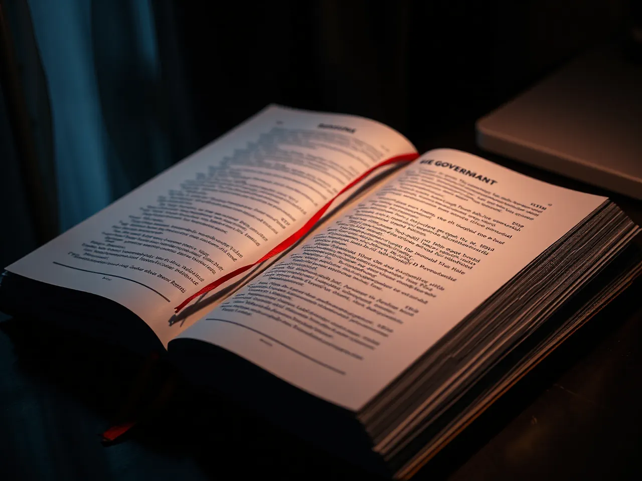A governance handbook on a desk