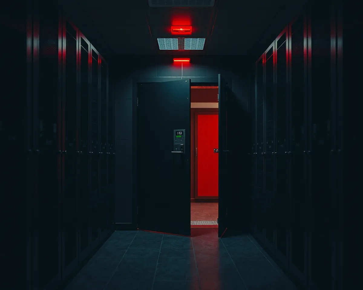 A secure server room entrance