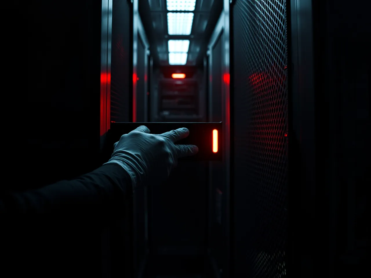 A server being installed in a rack