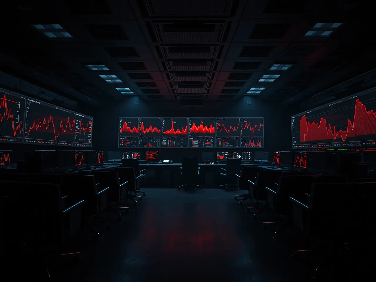 An operations room with monitors